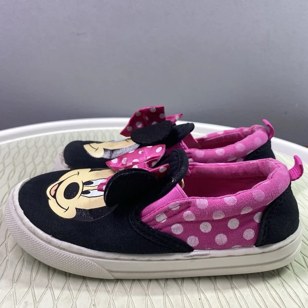 Minnie Mouse Little Girl's Pink Canvas Shoes Sneakers-Sz. 11-Fair Cond. See pics